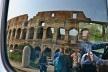 Contamination, cultural heritage reflected in urban bus window, part of the Coliseum<br />Foto Fabio José Martins de Lima 
