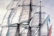 Barco "A Santíssima Trindade", construído nos estaleiros de Havana, em seu tempo o maior barco de guerra do mundo