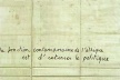 Pared del pabellón francés, donde se lee la aseveración provocadora: "La función contemporánea de la ética, es enterrar a la política [Pavilhão Francês]