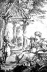 Frontispício do ensaio de Laugier de 1753, com personificação alegórica da Arquitetura