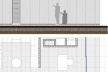 Casa Bunshaft - fachada e planta ampliados. Desenho do autor