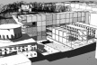 Conjunto Híbrido: ampliações e intervenções em “malha estrutural” aparente em contraposição aos “volumes” dos edifícios históricos. Ao fundo, Observatório no alto da colina
