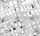 Mapa de Campinas, 1900. Na confluência das ruas Bernardino de Campos, Dr. Quirino e a Praça Bento Quirino aparece um vazio, um polígono que se transformaria na Praça Antonio Pompeo. O número 9 é referente à Igreja do Carmo e 33 o loca da Casa Livro Azul