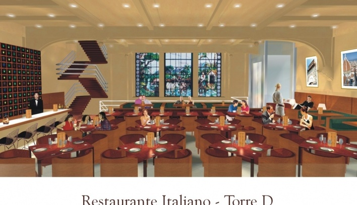 Restaurante Italiano. Torre D<br />Imagem do autor do projeto