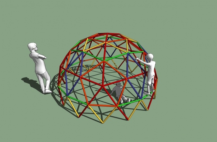 Modelo 3D - Geodésica<br />Imagem dos autores do projeto