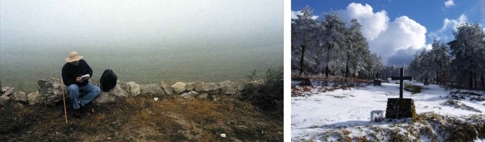 Hospital da Cruz. Arza / Cruz na neve. perto de Nossa Sra. do Faro<br />Foto 1. Delmi Alvarez/ Foto 2.Fernando Bellas