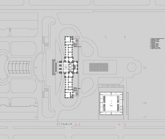 Ampliação do Museu Paulista da USP (Museu do Ipiranga), planta segundo pavimento. Arquitetos Eduardo Colonelli e Silvio Oksman, 2008<br />Imagem escritório