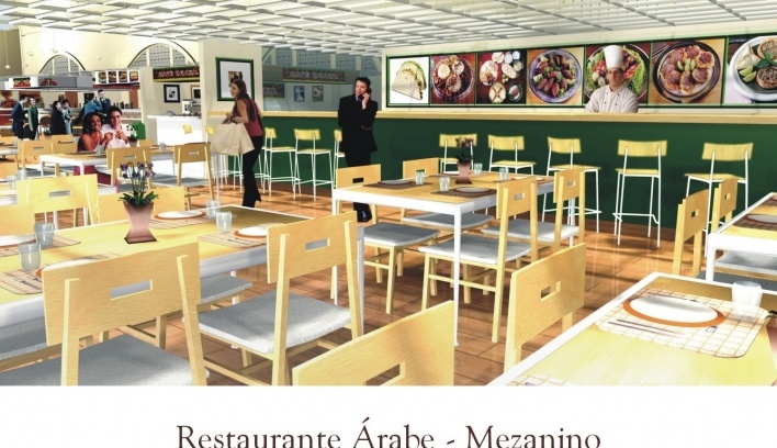 Restaurante Árabe no Mezanino<br />Imagem do autor do projeto