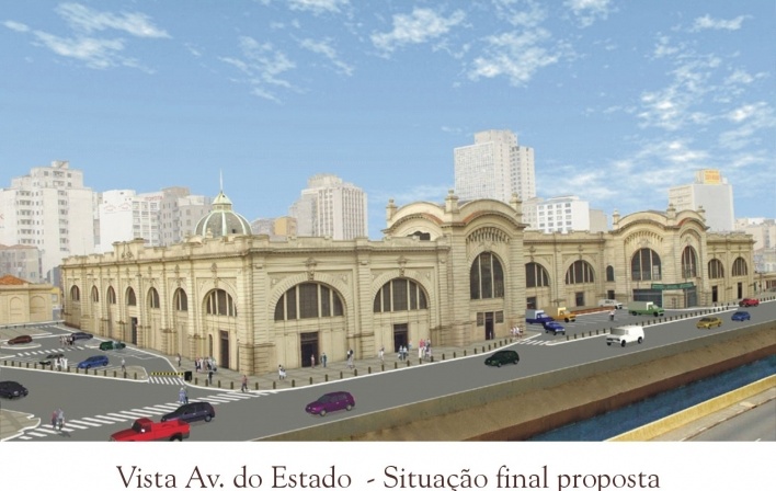Vista da Avenida do Estado. final da proposta<br />Imagem do autor do projeto