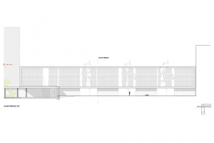 CEIP Ferrer i Guardia, elevação, Granollers. Arq. Jordi Badia, 2006<br />Studio BAAS