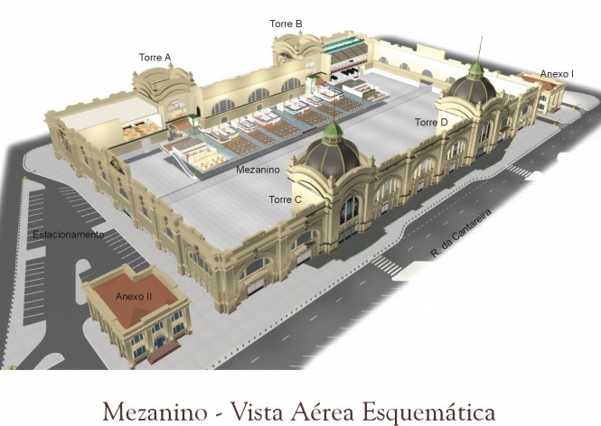 Mezanino. Vista aérea esquemática<br />Imagem do autor do projeto
