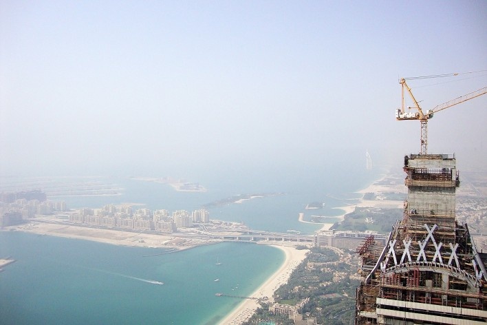 Vista panorâmica da cidade. Palm Jumeirah à esquerda e Burj Al Arab ao fundo<br />Foto Luiz Gustavo Sobral Fernandes