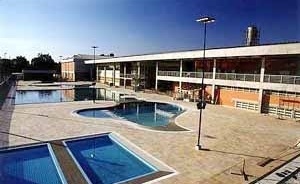 SESC Araraquara. Foto das piscinas<br />Imagem dos autores do projeto 