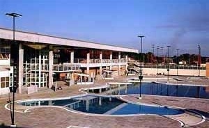 SESC Araraquara. Foto das piscinas<br />Imagem dos autores do projeto 