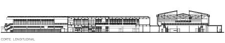 SESC Araraquara. Corte longitudinal<br />Imagem dos autores do projeto 