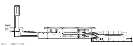 SESC Araraquara. Corte transversal<br />Imagem dos autores do projeto 