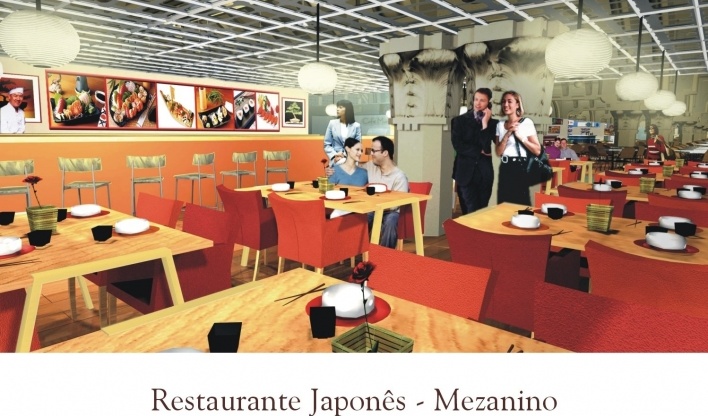 Restaurante Japones. Mezanino<br />Imagem do autor do projeto