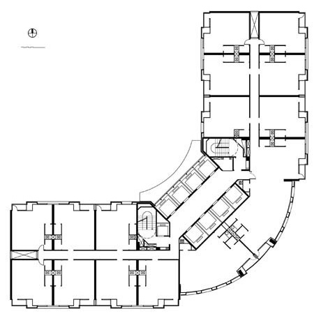 Planta tipo do Edifício de Escritórios Empresariais<br />Imagem dos autores do projeto