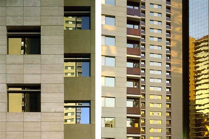 Variações nas fachadas dos edifícios<br />Foto Nelson Kon