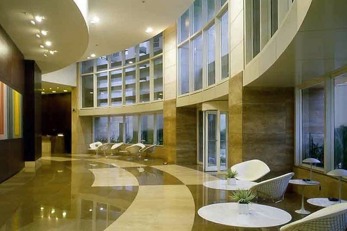 Lobby dos edifício de Flats Hoteleiros<br />Foto Nelson Kon