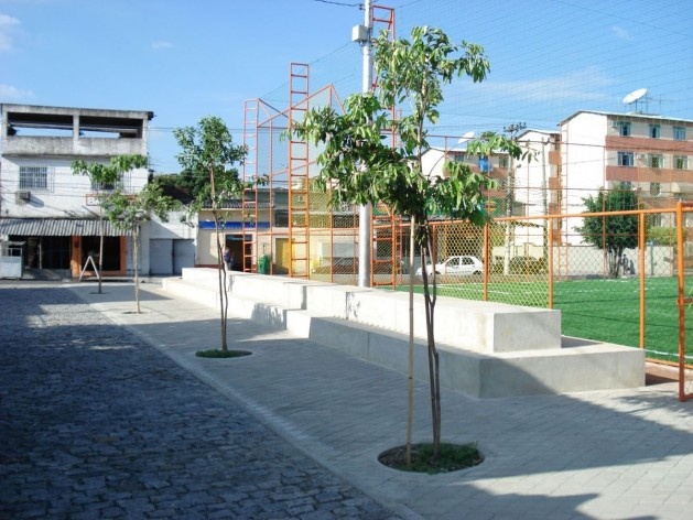 Vista quadra de esportes<br />Imagem dos autores do projeto
