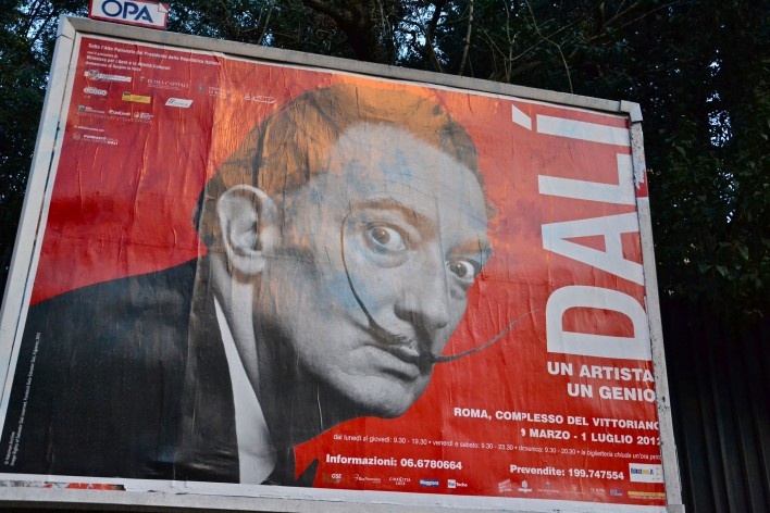 Contaminations, advertising on Dali exhibition in the urban center of Rome<br />Foto Fabio José Martins de Lima 