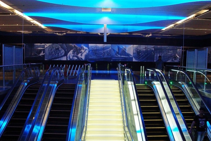 Interior de uma estação de metrô<br />Foto Luiz Gustavo Sobral Fernandes
