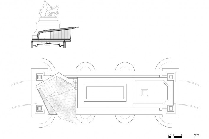 Cinquantenaire Plan_Section. The Cube, Park Associati. Brussels, 2011<br />image release