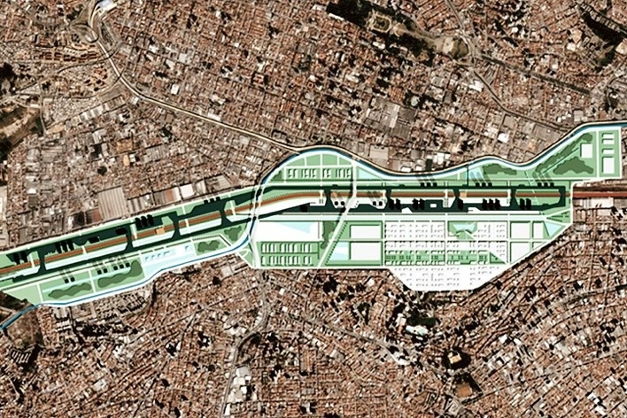 Strategic masterplan implantation: city context<br />Desenho equipe / Team's drawing