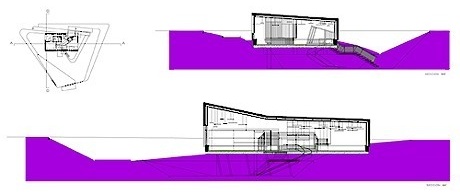 Cortes da edificação<br />Imagem dos autores do projeto