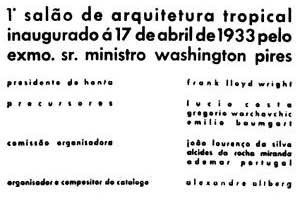 Figura 21 - Convite do 1° Salão de Arquitetura Tropical (verso), Rio de Janeiro, 1933<br />Design gráfico Alexander Altber