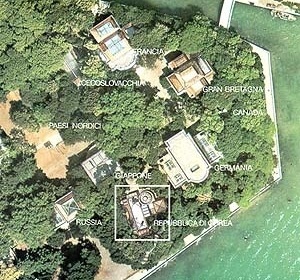 Localización del Pabellón de Corea [Pavilhão Coreano]