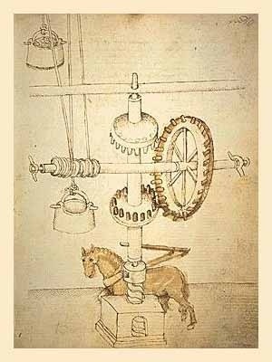 Desenho de maquinário, de Brunelleschi
