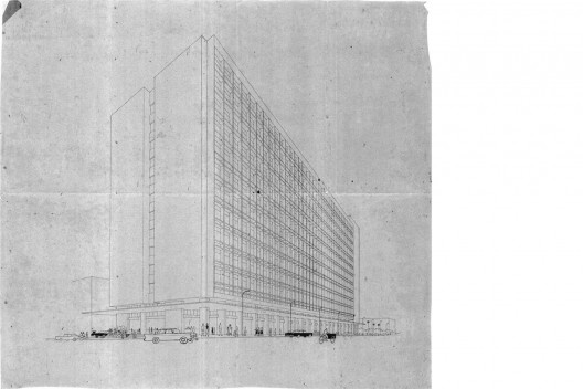 Perspectiva Palácio Progresso (1964-1969) – Desenho do arquiteto [Acervo Pessoal - José Liberal de Castro]