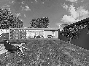 Perspectiva externa. Residência número “2”, Eduardo Corona. Acrópole nº 210, 1956