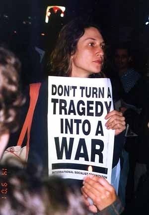 Dia 14/9, Union Square, Manhattan: manifestante pacifista