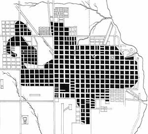 Area urbanizada en Monte Caseros, 1967