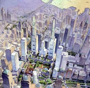 Concurso para reconstrução do local do World Trade Center, Peterson/Littenberg Architecture and Urban Design [Lower Manhattan Development Corporation]