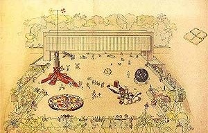 Estudo para ocupação do Belvedere com uma exposição-brinquedo para as crianças<br />Desenho da arquiteta Lina Bo Bardi  [Lina Bo Bardi, Instituto Lina Bo e Pietro Maria Bardi]
