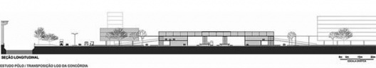 Operação Urbana Diagonal Sul. Plano-Referência de Intervenção e Ordenação Urbanística. Pólo estação/transposição: seção transversal eixo leste/oeste<br />Imagem do arquivo de SEMPLA/PMSP