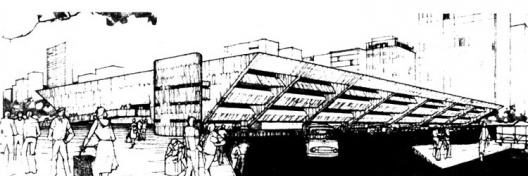Mercado Municipal de Porto Alegre, concurso, 1967. Massimo Fiocchi e José Magalhães