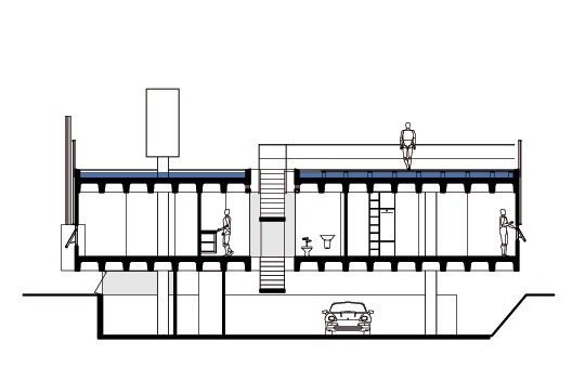 Casa Mariante, corte, Aldeia da Serra, São Paulo. MMBB Arquitetos, 2001-2002