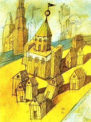 Teatro do Mundo, Bienal de Veneza, 1979<br />Croqui Aldo Rossi 