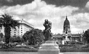 Buenos Aires, Avenida de Maio. Vista antiga. Cartões Postais do Arquivo M.I.P.R. Reprodução parcial em preto e branco com fins estritamente culturais