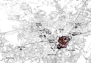 Mapa do Centro Histórico de Oviedo