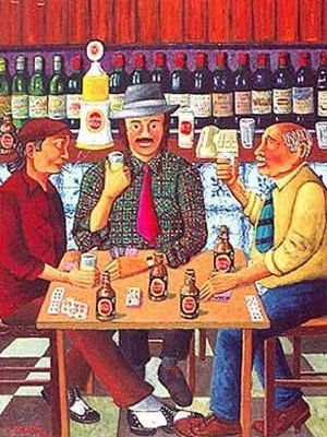En el café, obra del pintor brasileño Zé Cordeiro [www.cayomecenas.com]